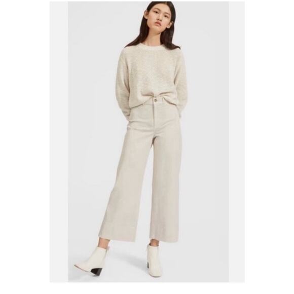 Everlane Cotton Cropped Wide Leg Khaki Pants Size 6 - Picture 1 of 10